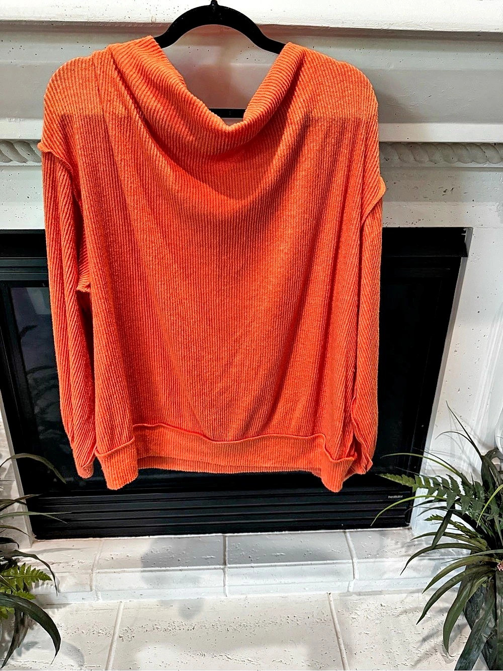 We The Free Main Squeeze Hacci Cowl Neck Sweater in Orange Size XS